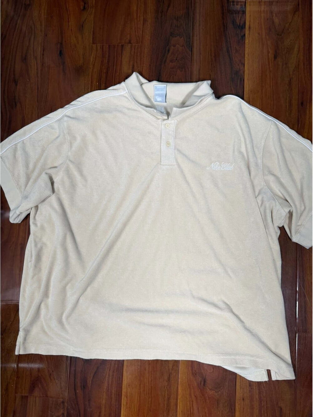 Nike Sportswear Club Oversized French Terry Polo Shirt Khaki IQ6274-229 SZ 2XL